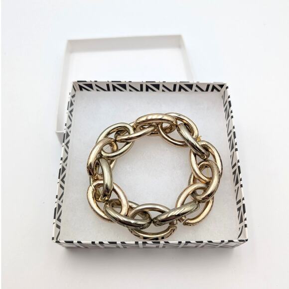 Nordstrom Women's Twisted Chunky Chain Link Bracelet Goldtone Plate - Picture 1 of 6